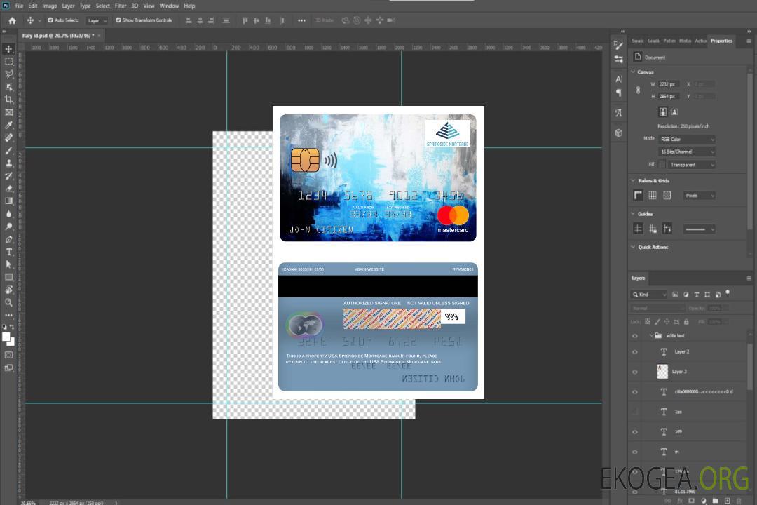 Mastercard de la banque Springside Mortgage aux États-Unis template